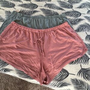 Aerie Pink and Gray Lounge Shorts Set